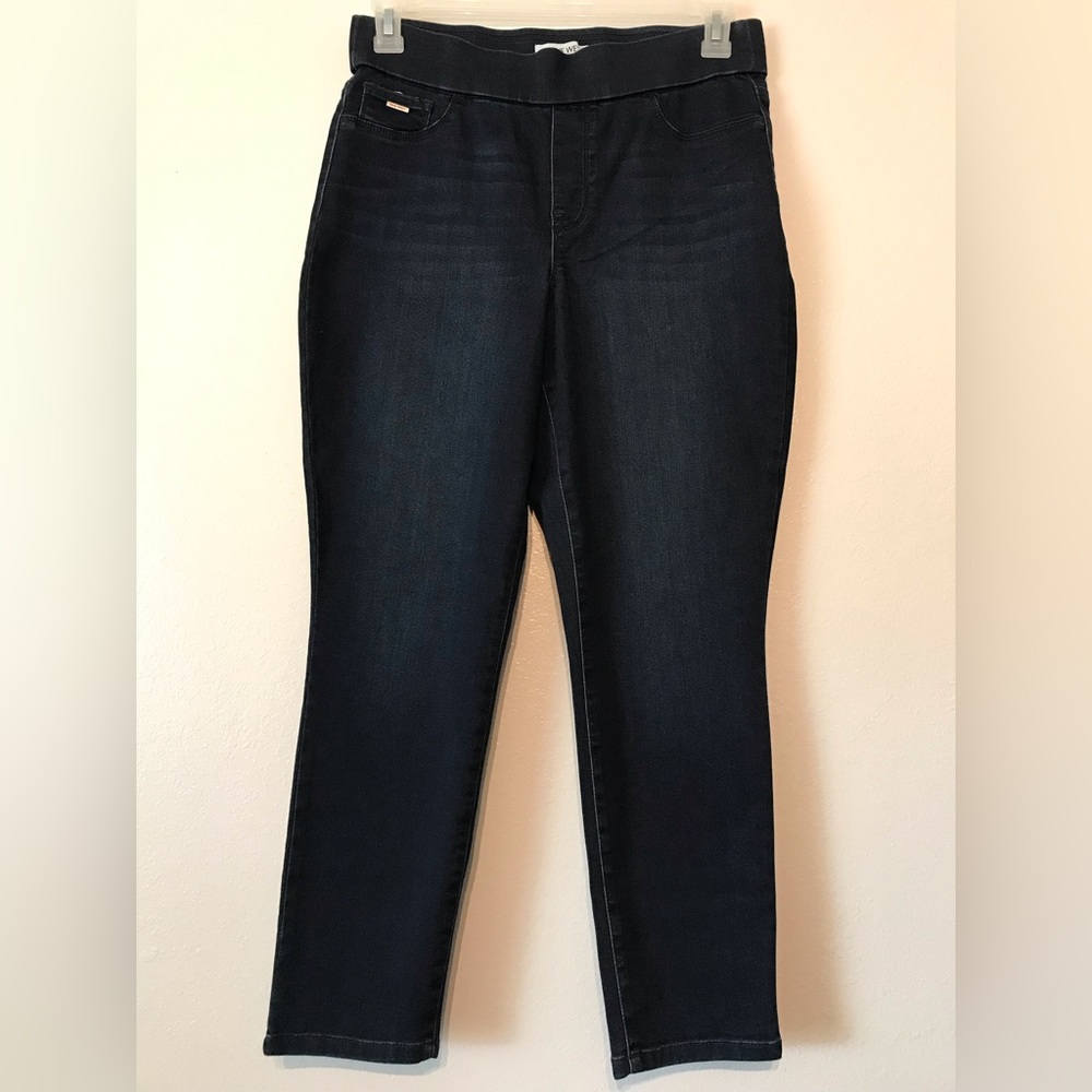 Nine West Heidi Pull-on Crop Stretch Jeans Size 10 Dark Blue